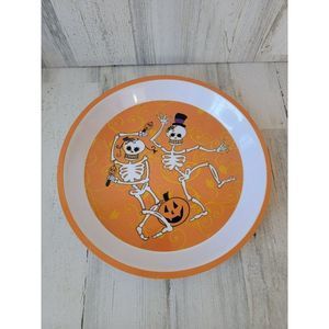 Day of the Dead skeleton Halloween plate pumpkin